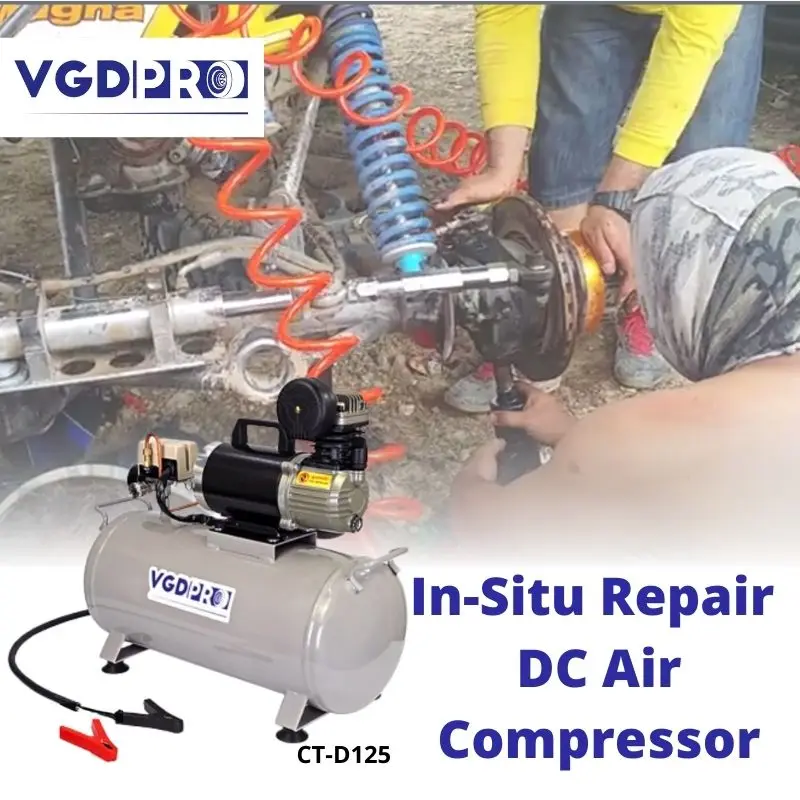 12V DC Weatherproof Professional Small Mighty Truck Oil Less Solar Power Air Compressor Machine With 25 Liter tank for Sale