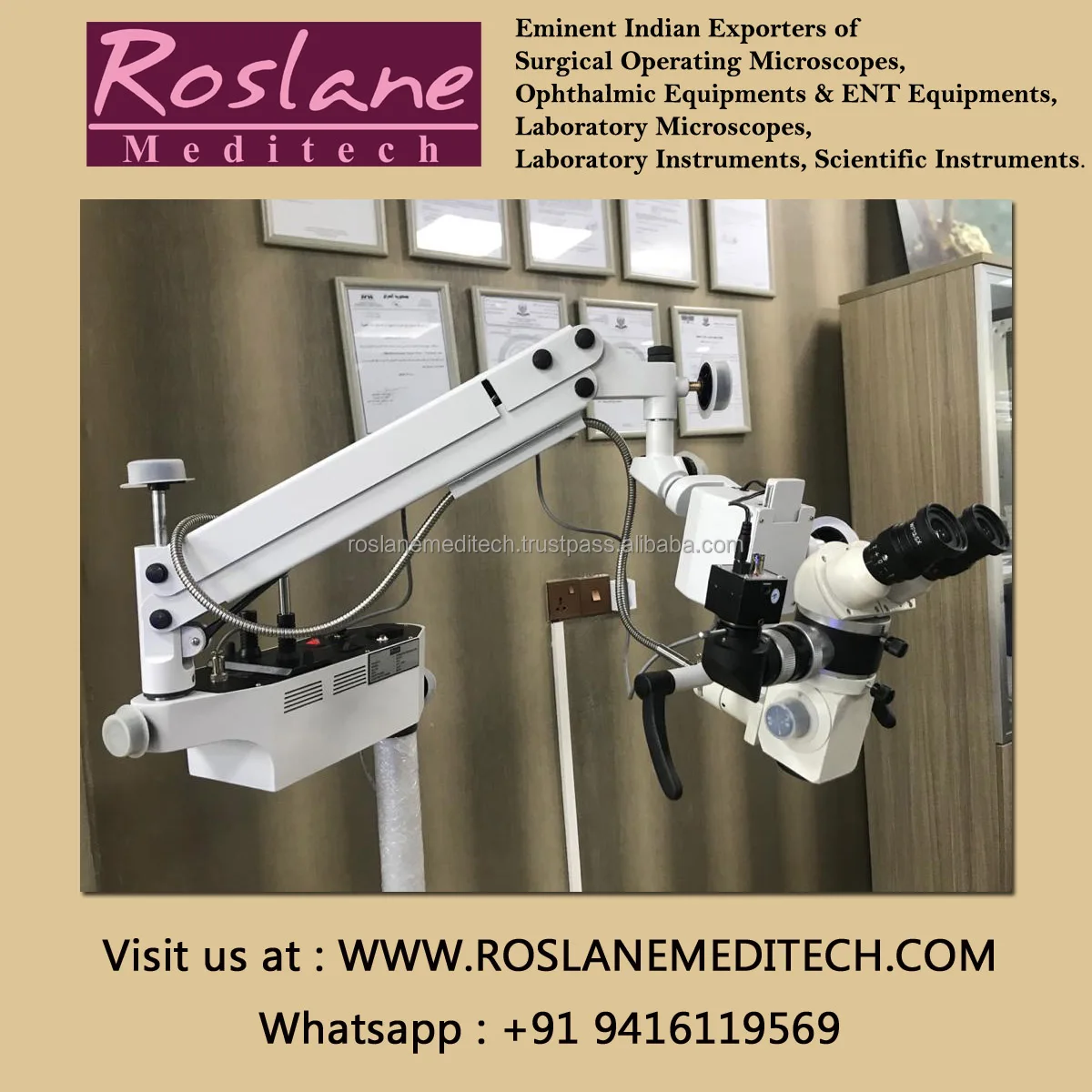 Electric Wet Lab Microscope for Ophthalmology, ENT & Hand Surgeries Educational Purpose Durable Steel Plastic & Metal Materials