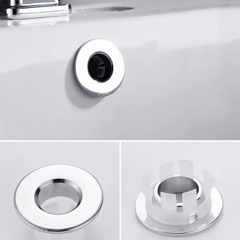 Bathroom Basin Faucet Sink Overflow Cover Brass Six Foot Ring Insert