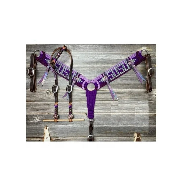 Western Horse Headstall & Breastplate Set Western One Ear Headstall