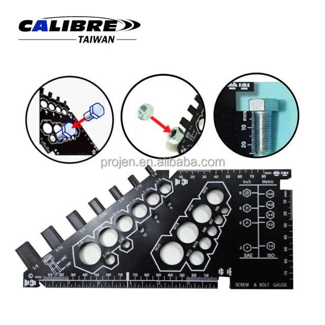 Calibre Check A Thread Size Tool Sae And Metric Bolt Gauges Buy Hand Tools,Fasteners,Screw