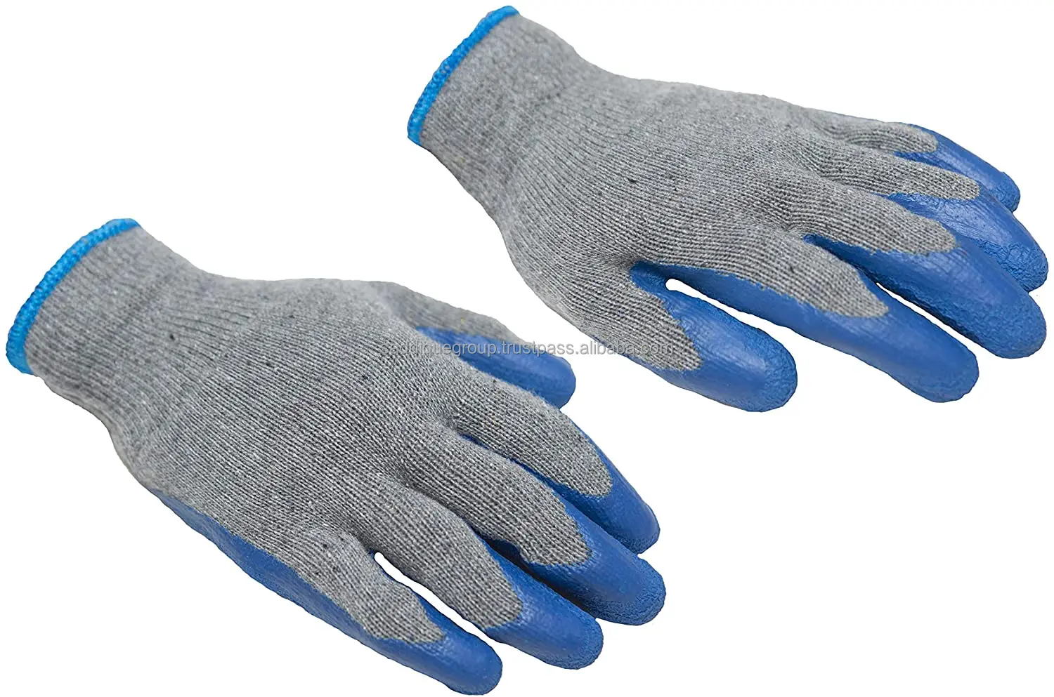 Details about    Heavy Duty Rubber Latex Coated Work Gloves for Construction Blue Pack of 5 