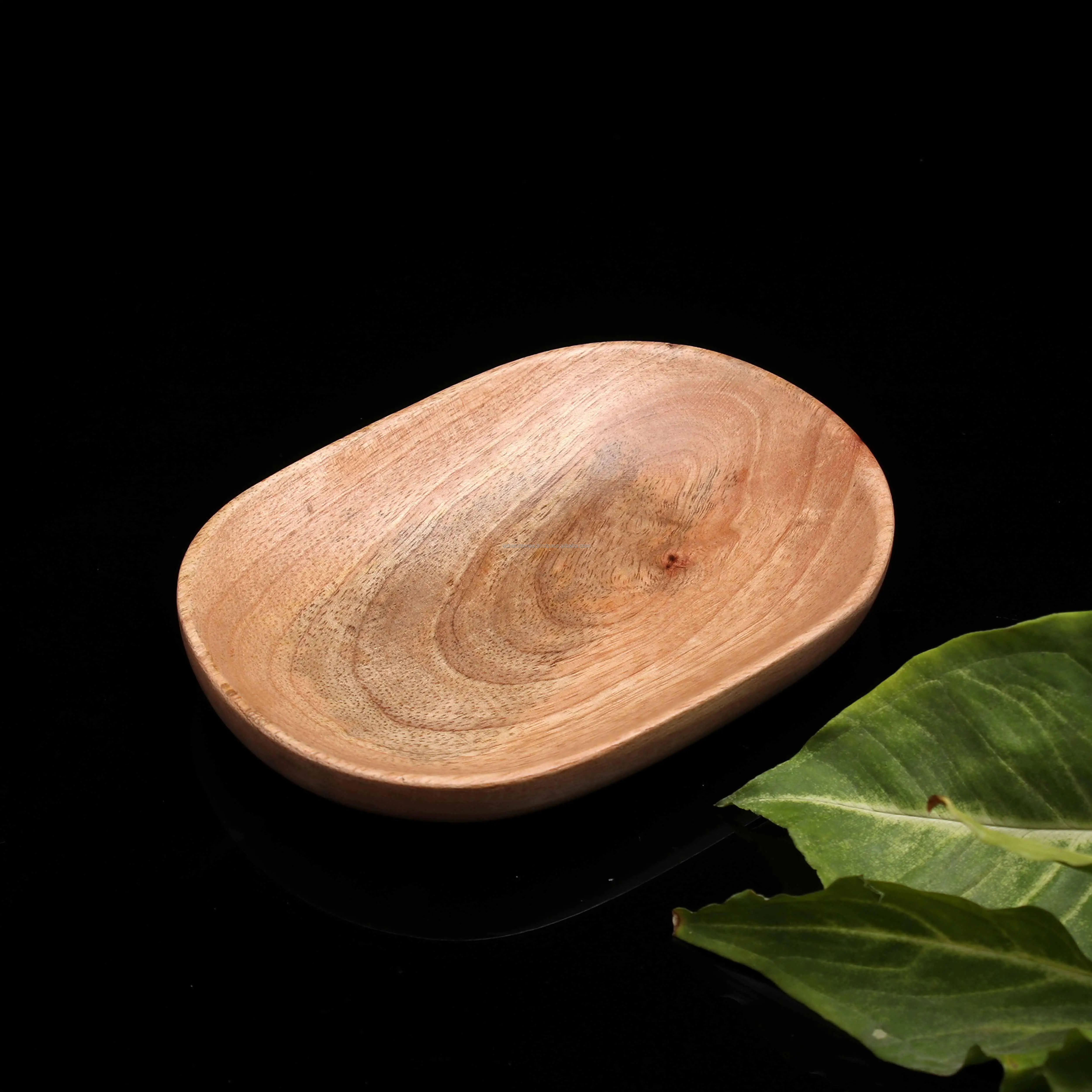 Mango Wooden Handcrafted Bath Soap Tray Waterproof Finish Soap Dish