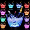 Clear LED Light Plastic Beer Ice Buckets with Stand for Party