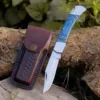 Carbon Steel & Blue Wood