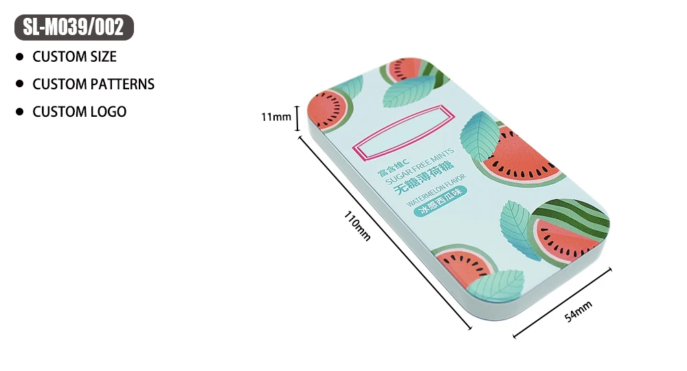 Factory New Design High Quality Child Resistant Tin Cans Custom Candy Mint Chewing Gum Tin Cans Sliding Tin Box