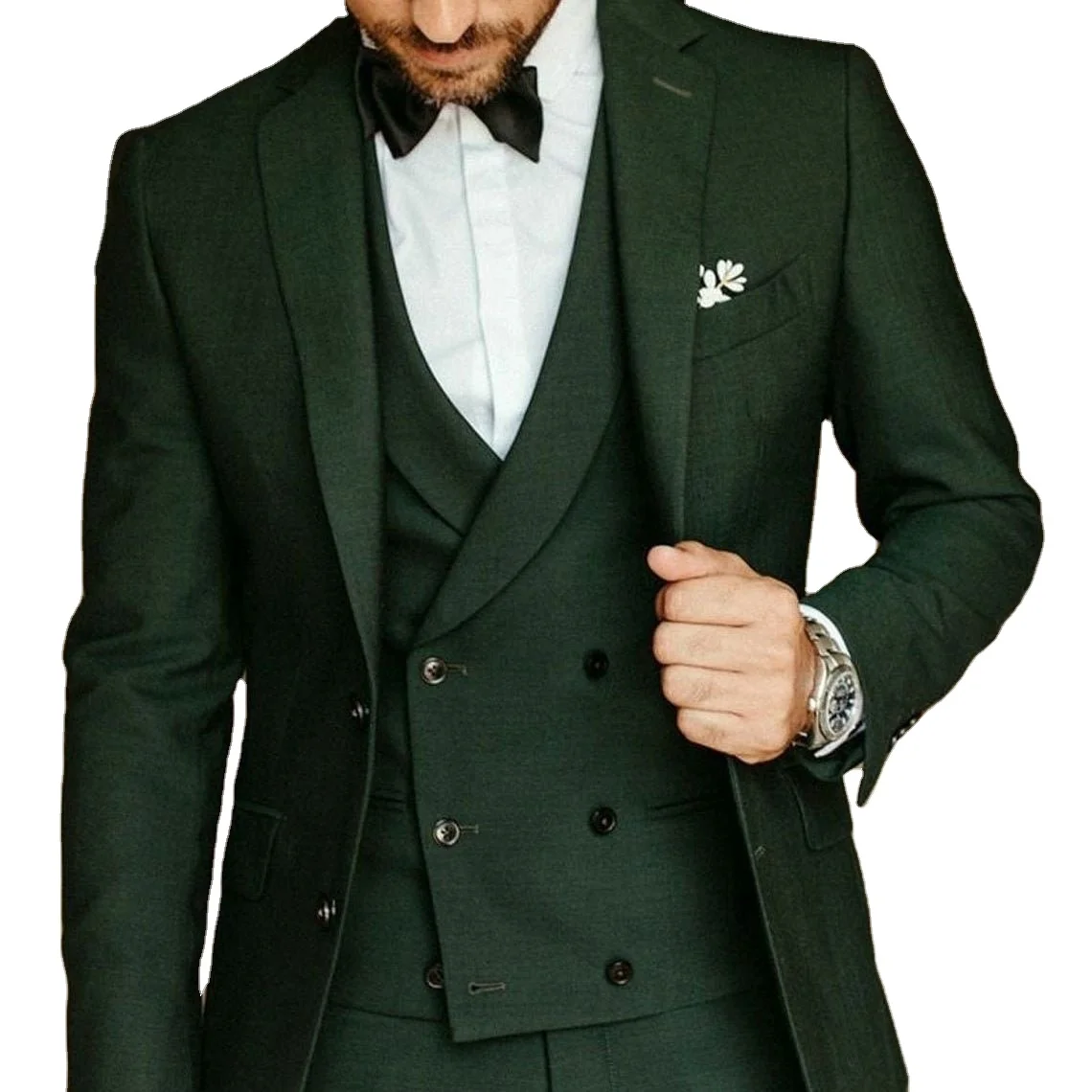 3 Piece Suits For Men Green Wedding Suit Formal Fashion Evening Party ...