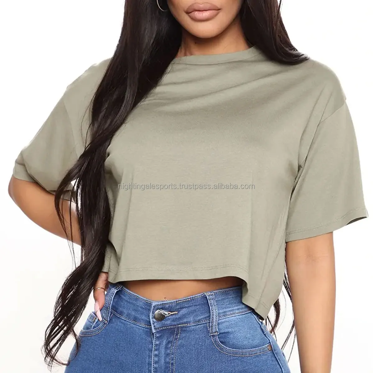 Custom Logo Women Short Sleeve Drop Shoulder Printing Heavy Weight