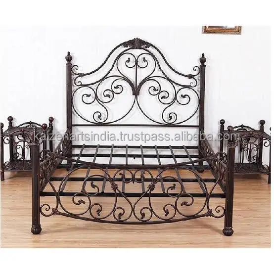 Latest Design Indian Best Quality Material Metal Wrought Iron Bed Frame