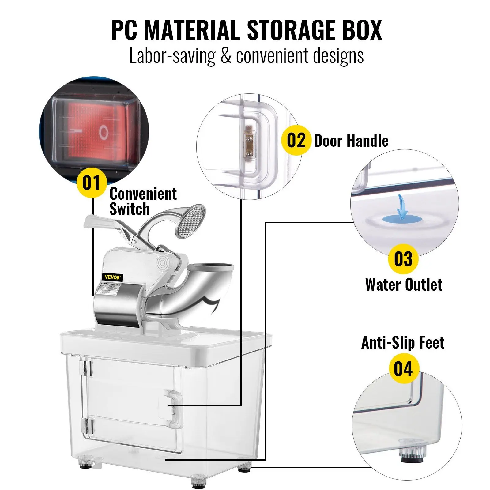 Ice Machine, Stainless, Steel, 440LBS, 300W - detail 10
