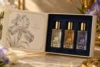 warm ivory exterior, indigo interior, antique gold foil