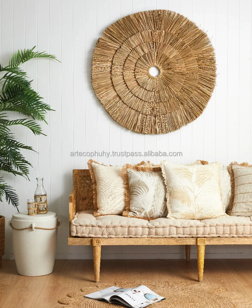 Elegant Seagrass Wall Hangings - Bohemian Living Room Decor