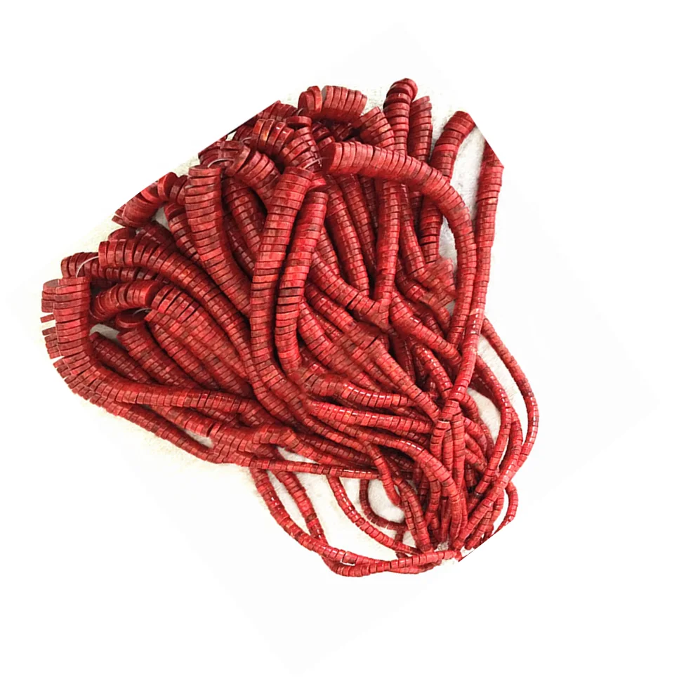 Turuncu Elma Naturally Orange and Dark Red Apple Coral Heishi Beads