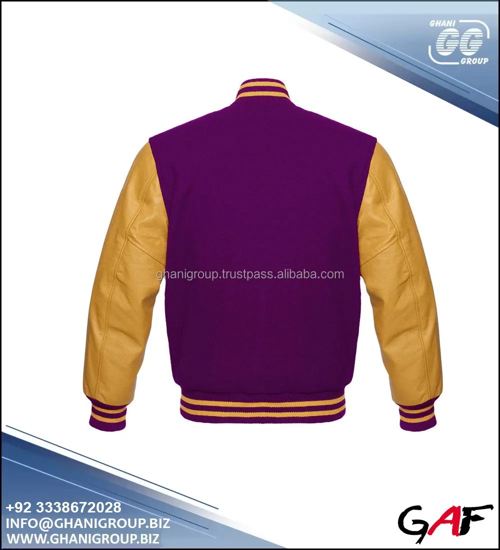 Gaf Custom Varsity Jacket Leather Sleeves Chenille Embroidery Patch