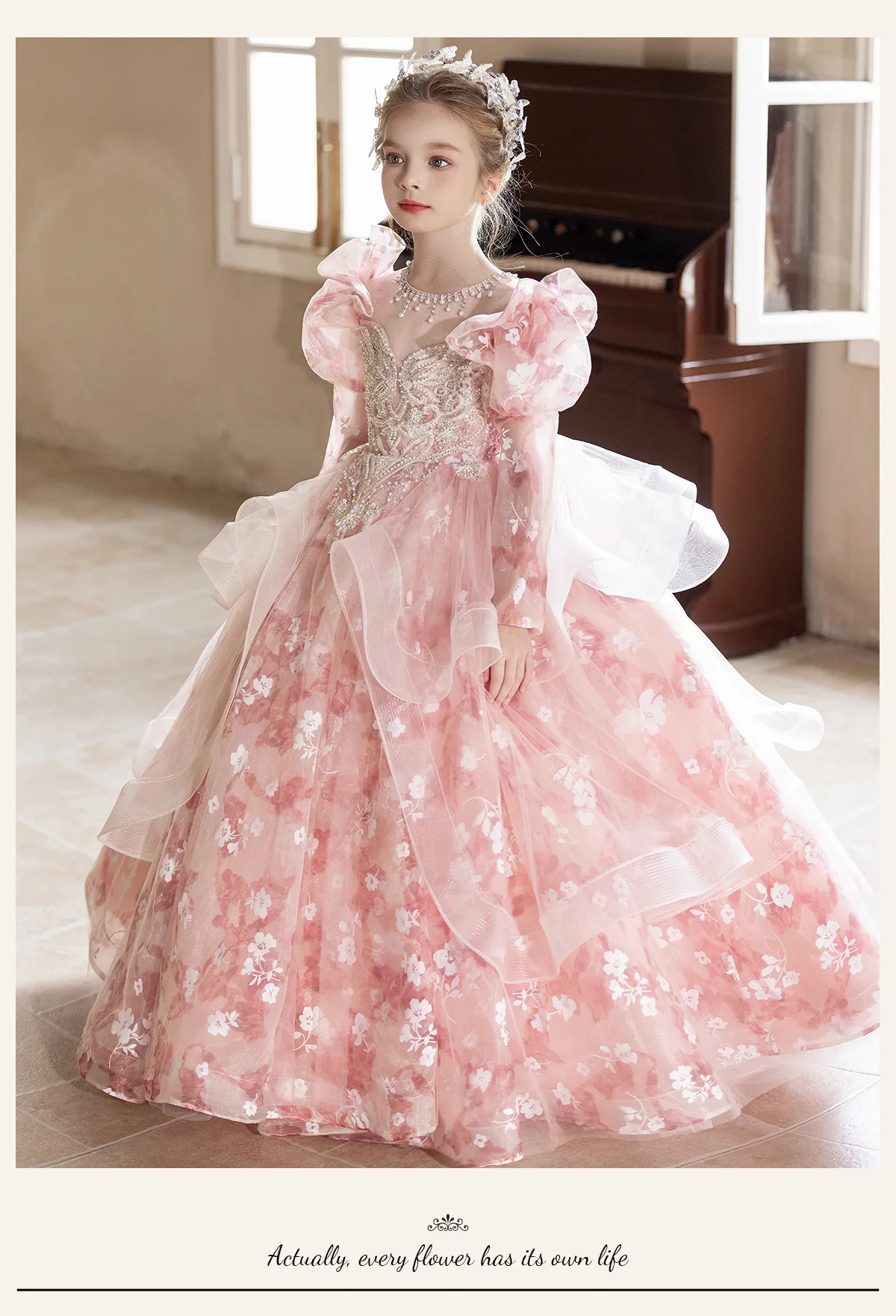 party princess dresses Luxurious Girls Puffy Ball Gown Toddler Birthday Party Princess Dress, 3-4 Years (110cm)