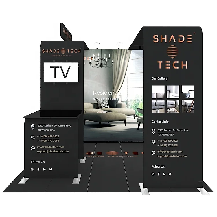 10x10ft Exhibition Tradeshow Event Booth Custom Design Easy Assemble Portable Light Weight Modular Fair Trade Show Display Booth