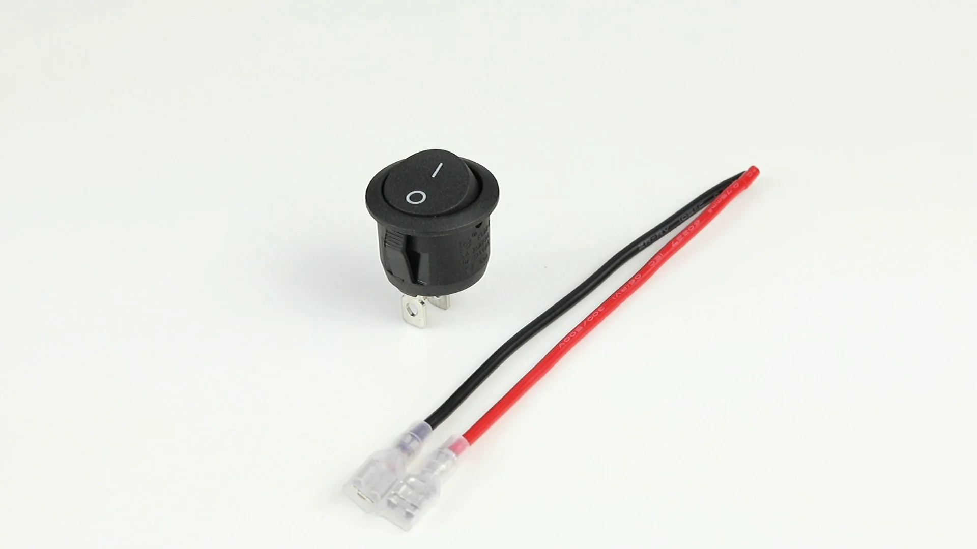 thumbnail interactive-video image 1 of 23mm Diameter Black 2-Pin Round Rocker Switch – AC, Unbranded 1 of 6