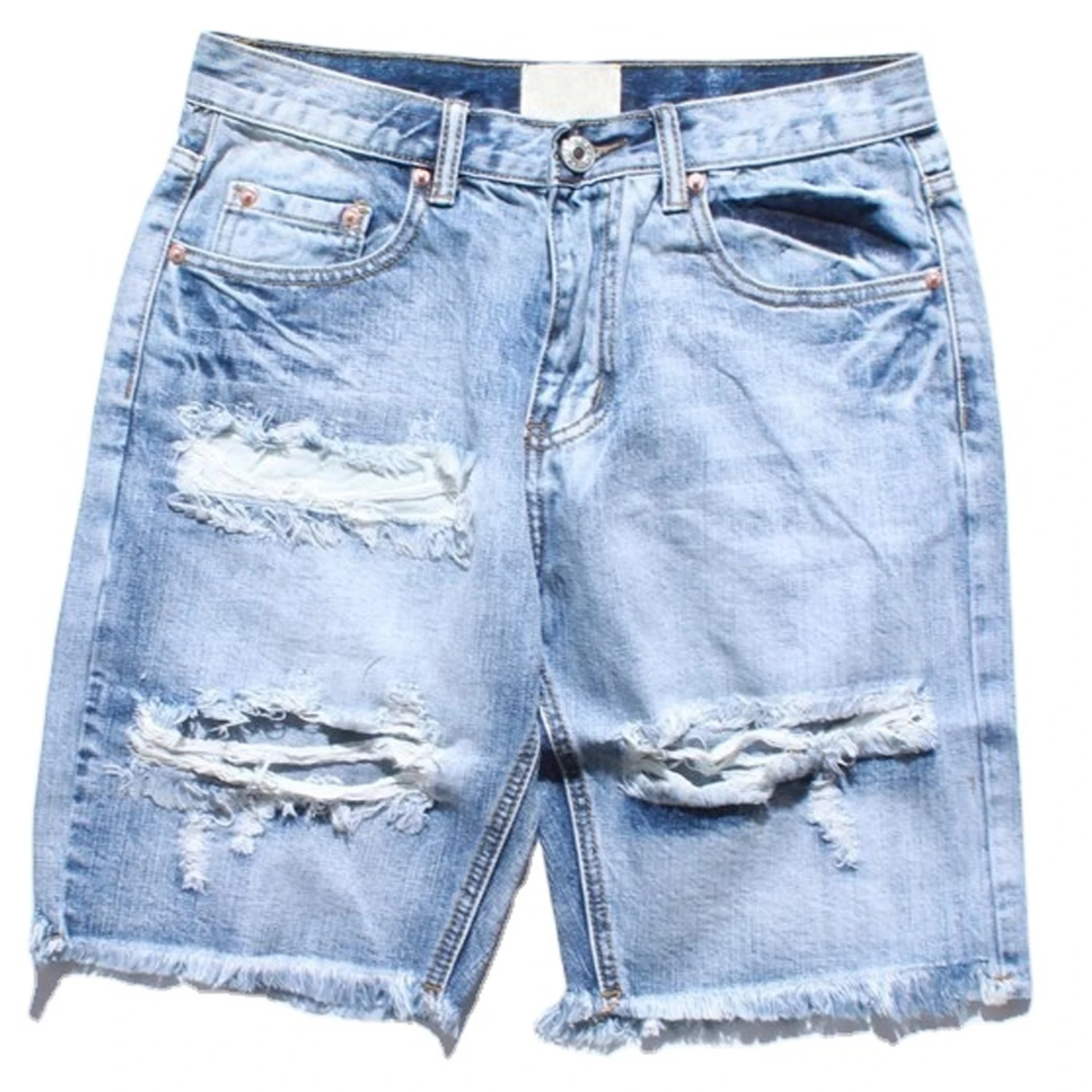 Custom Acid Wash Distressed Denim Short New Trendy Vintage Style Summer Shorts Street Wear & Casual Wear Out Fit For Unisex Wear