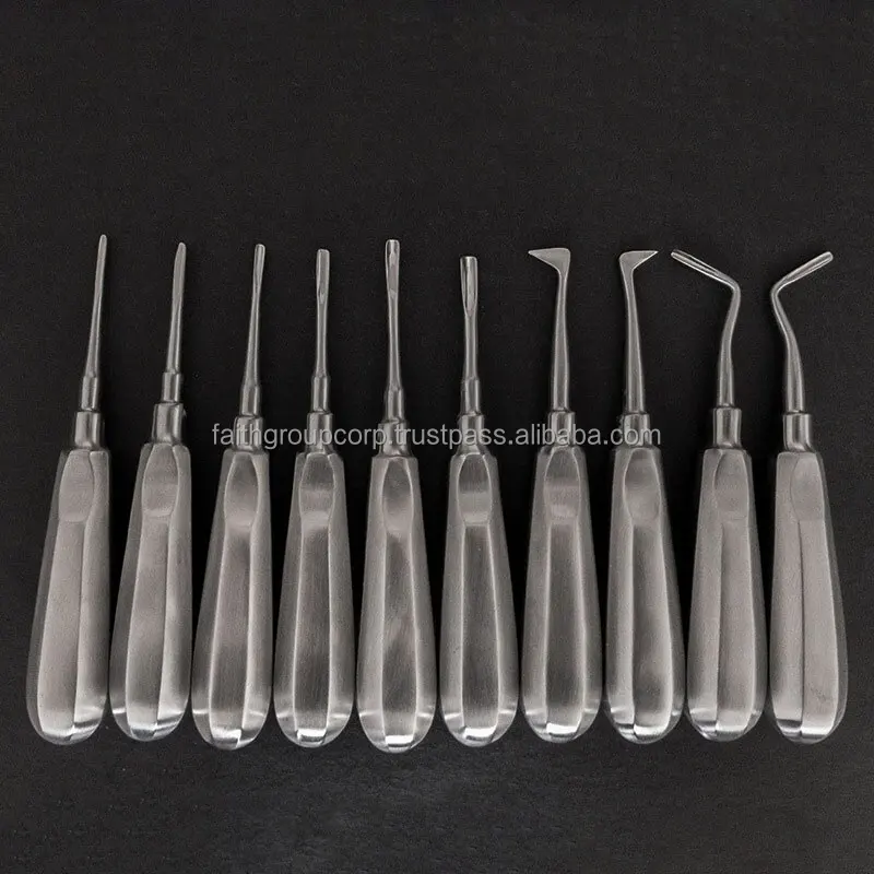 Stainless Steel Curved Root Lift Elevator 13 Pcs Set Dental Elevator