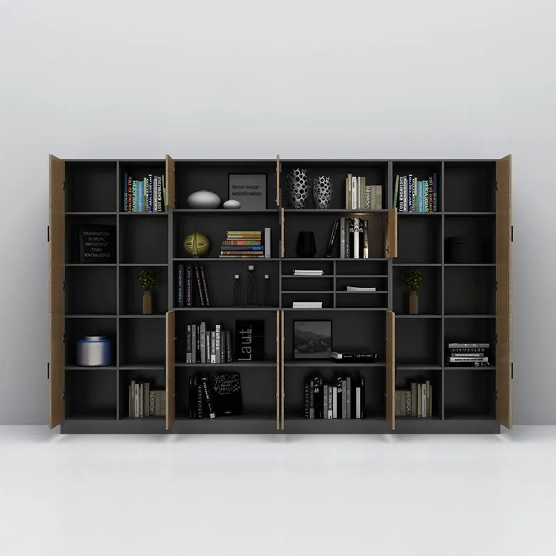 Exquisite Rustic Boss Cabinet Bookcases Bookshelf Wood File Holder for Manager Boss Office Room