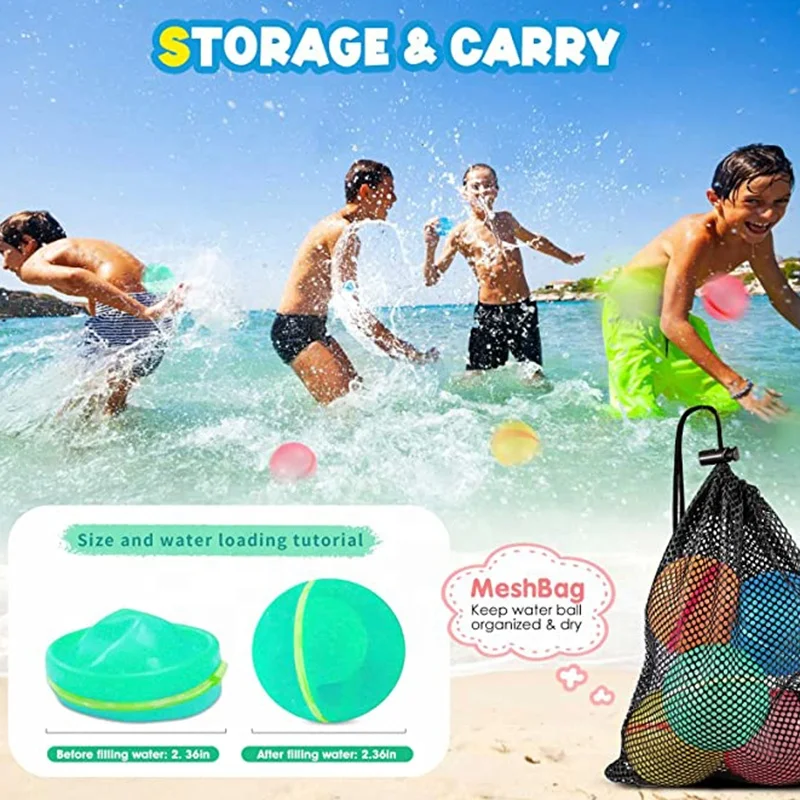 Reusable Waterballon Silicone Reusable Fill Self Sealing Water Balloons