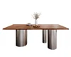 Stainless Steel & Walnut