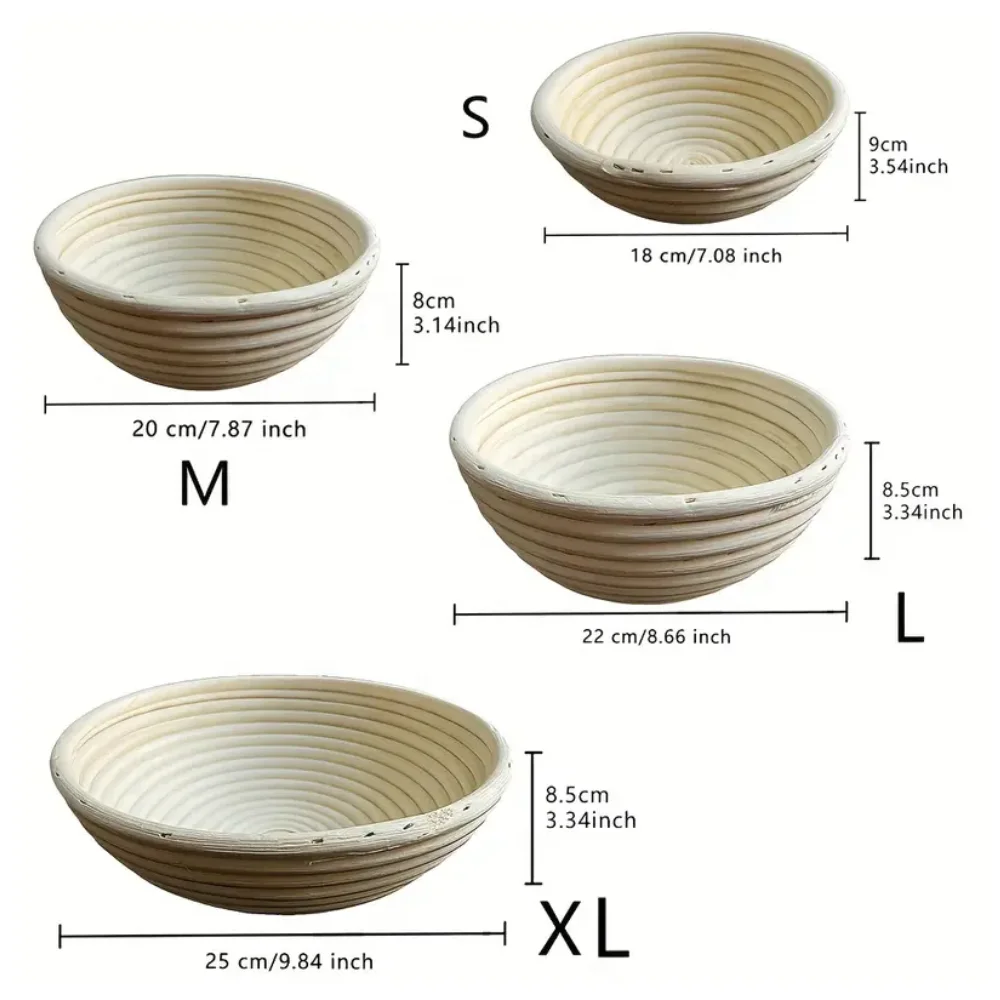 Cheap Wholesale Round Bread Proofing Basket Set,Rattan