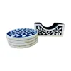 Navy blue and white