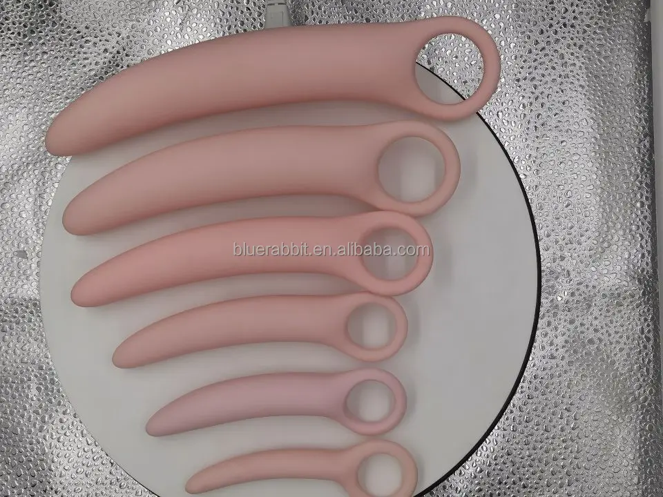 BlueRabbit 6size Hand-Hold Anal Plug Butt Plug Toys Silicone Pelvic Floor Vaginal Dilators Trainer Set for Women