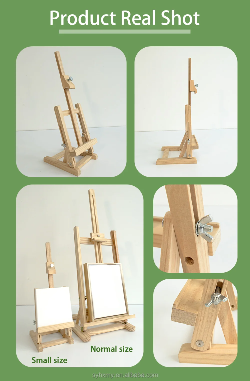 Pine Wooden Mini Easel Adjustable Portable Desktop Easel For Kids Adult