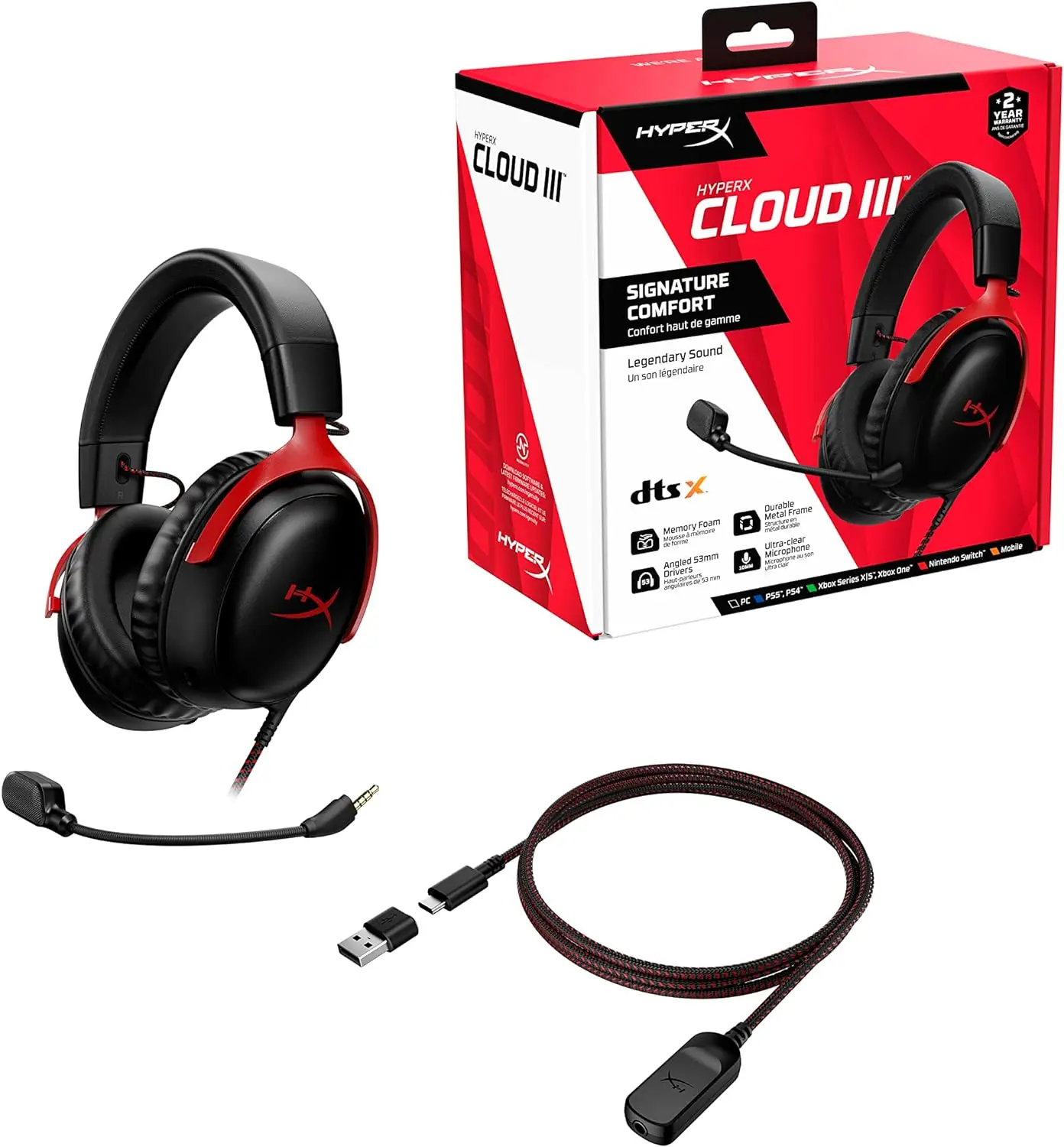 HyperX Cloud III 有線 レッド ヘッドホン HyperX Cloud III - Gaming Headset – HyperX US