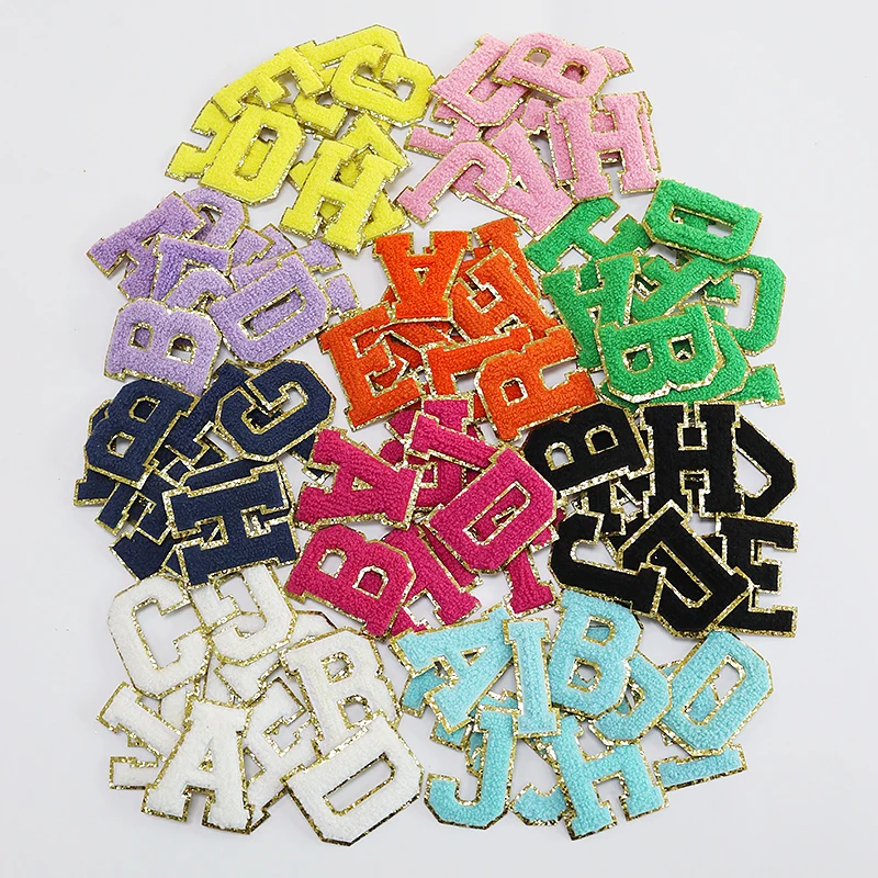 Wholesale custom patch embroidery letter DIY iron on hoodie Rainbow ...