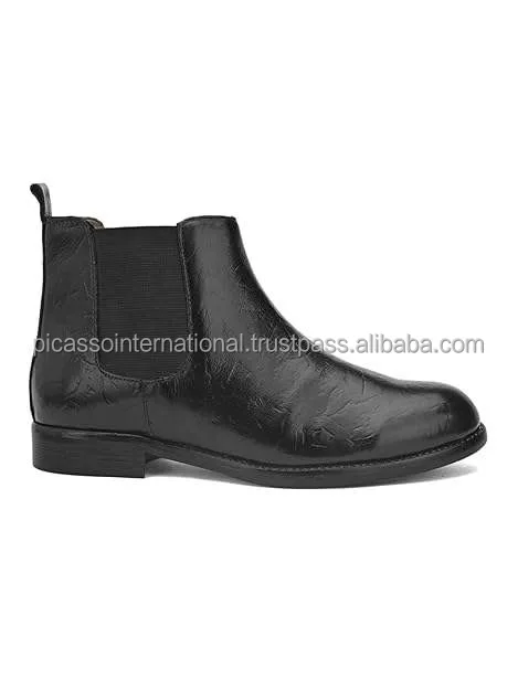 Leading Manufacturer of Eye Catching Design Custom Logo Factory Made High Quality Genuine Cow Hide Leather Boots Shoes for Men