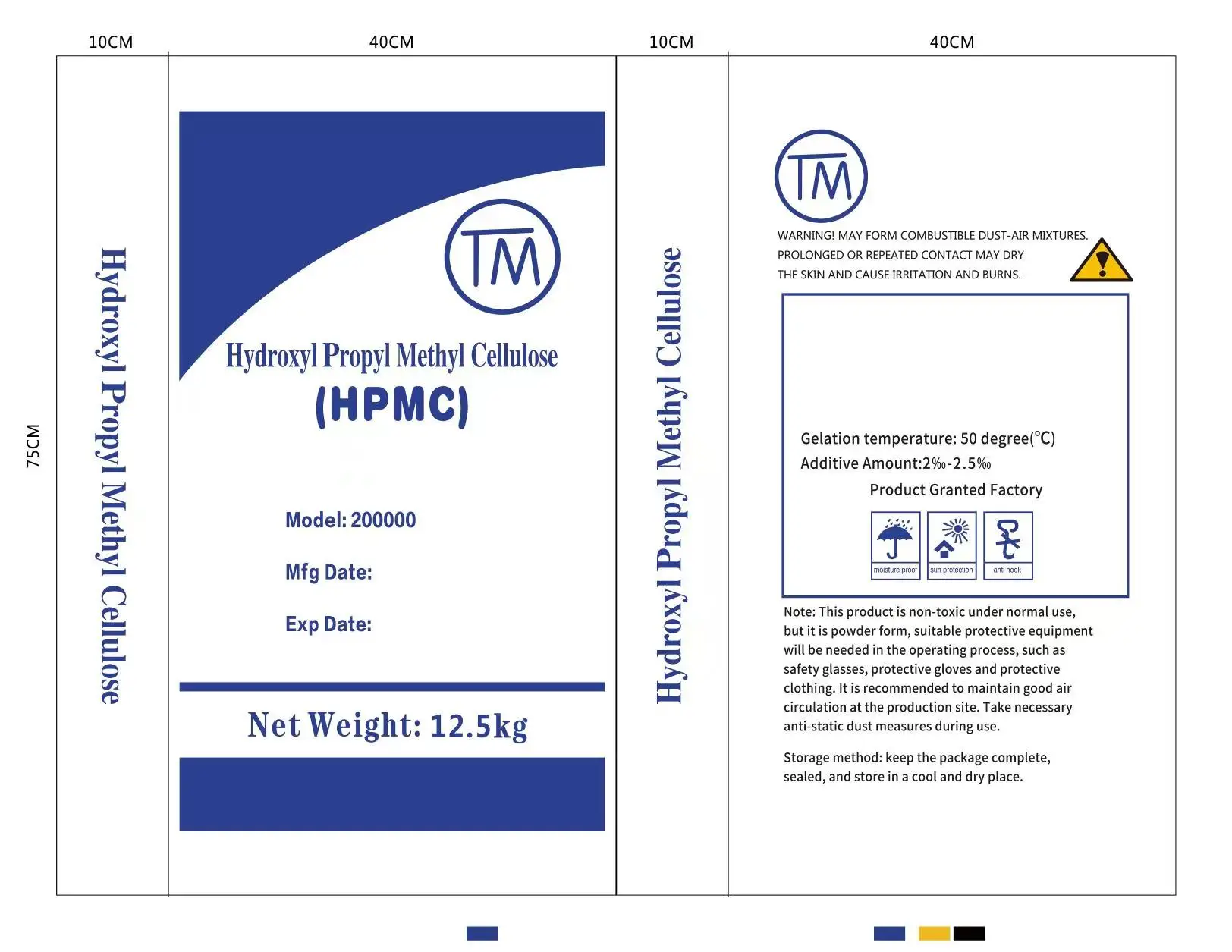 High Concentration Coating Thickener Hec Hpmc Hemc Concrete Additive Thickener Hydroxypropyl Methylcellulose Hpmc