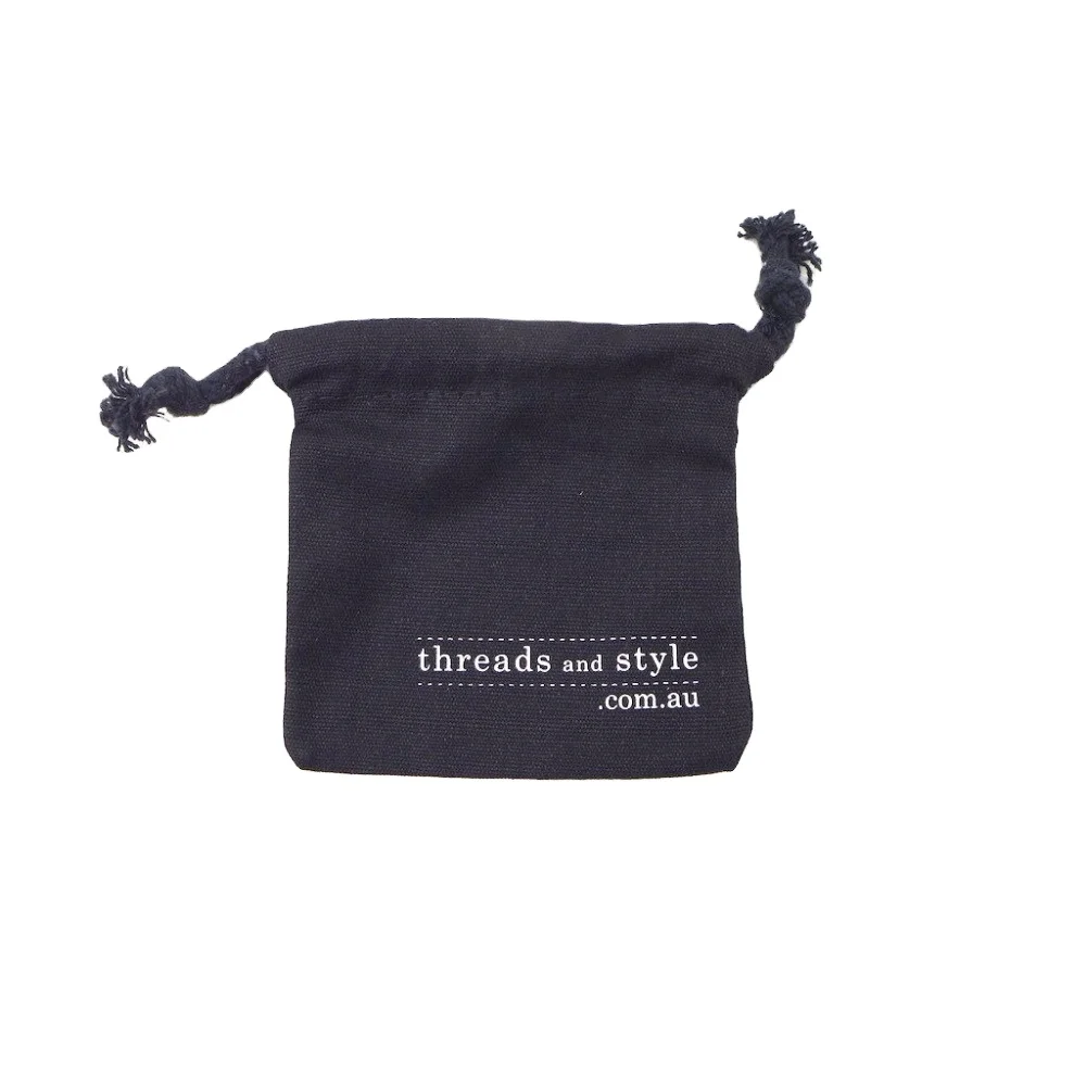 plain black drawstring bag