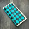 Turquoise & Black Checkered