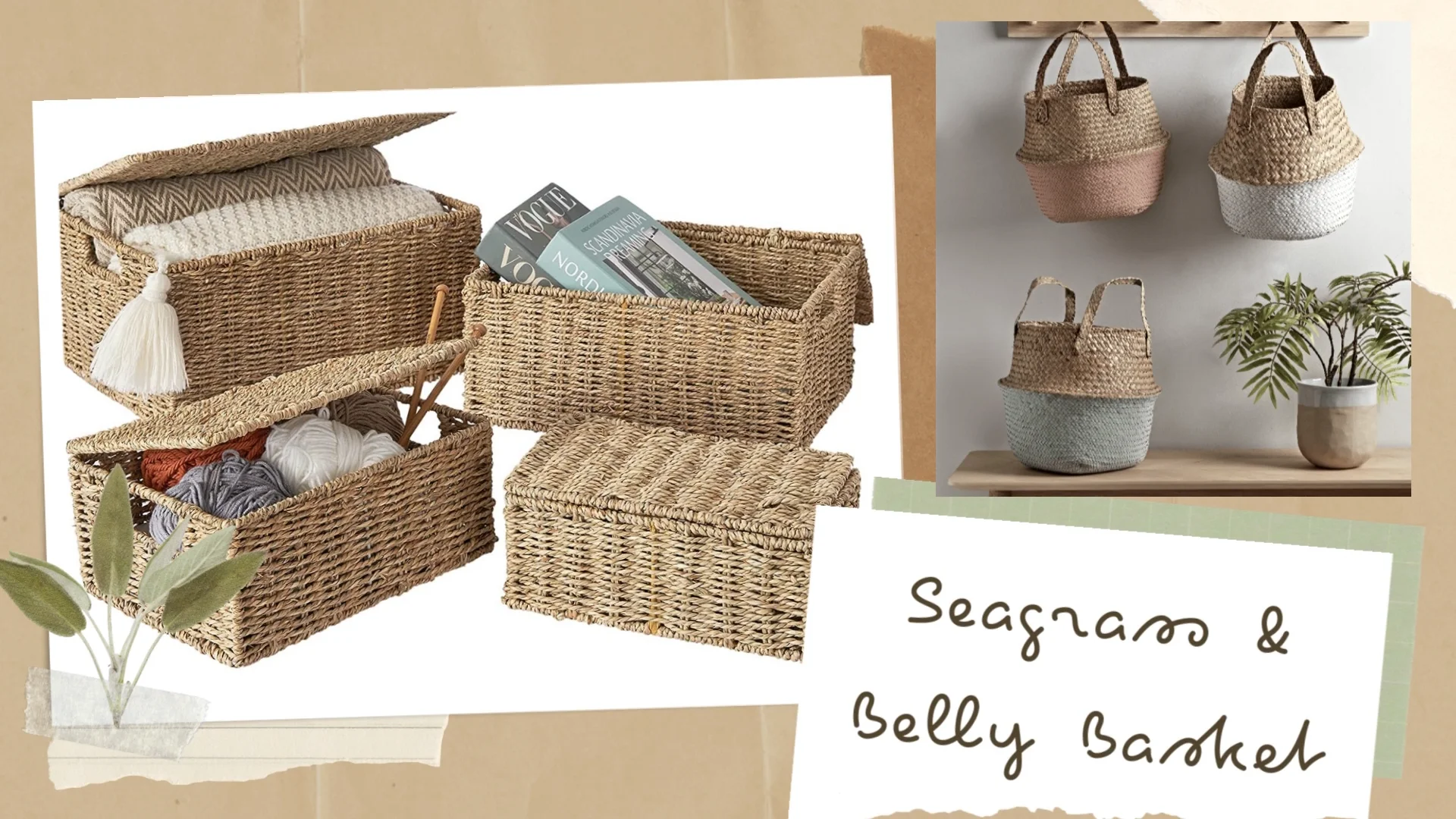 Hot Trend Seagrass Belly Plant Basket Storage Basket Wicker Basket With ...