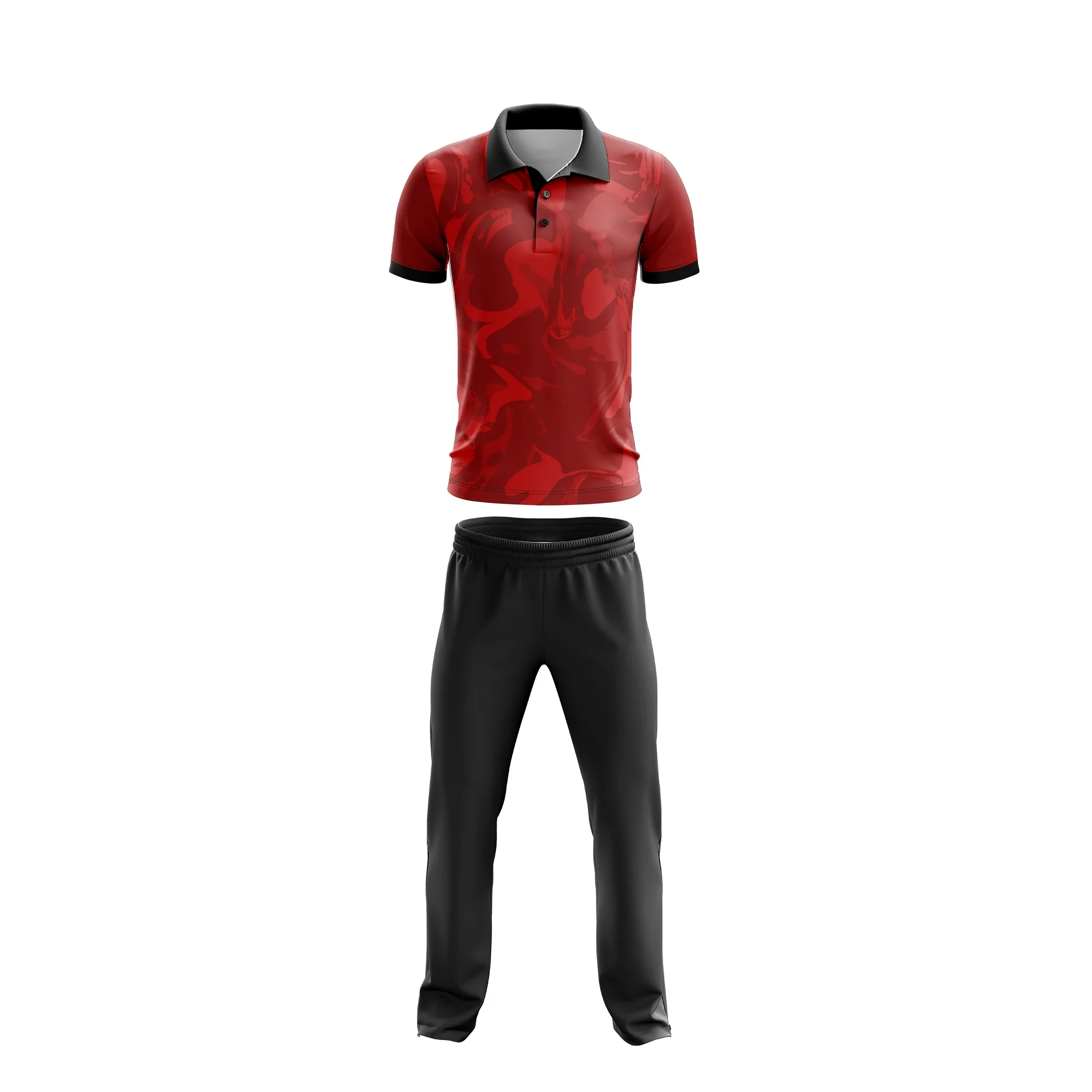 High Quality Breathable Polyester Cricket Uniform Set Custom Printed Solid material Logo Jersey Pants for Team Matches