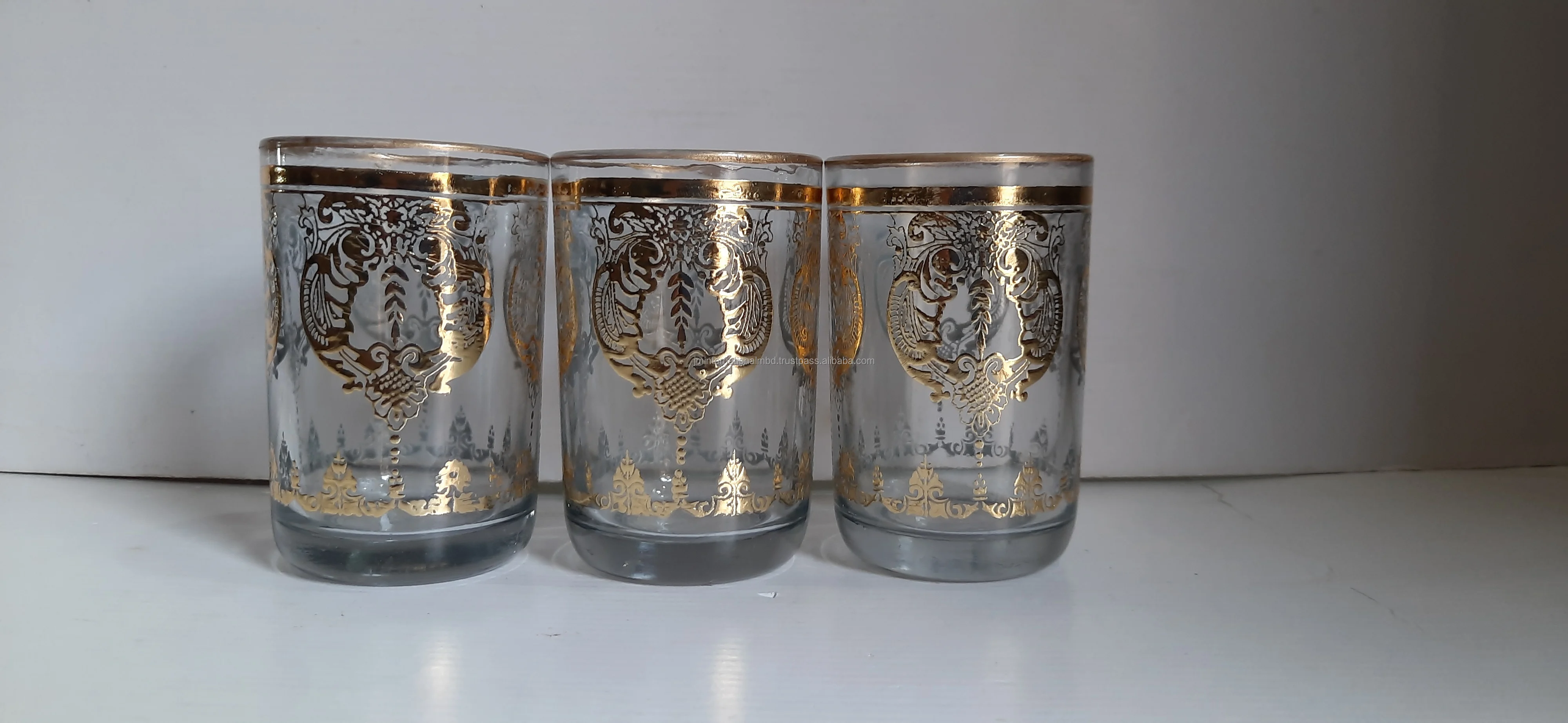 Moroccan Tea Glasses With Gift Box Luxury Tea Cups Set Custom Print Water Tea And Wine Glasses