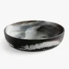 deep black or charcoal with cloudy white