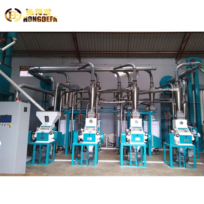 Full Automatic Corn Mill Machine With Auto Packing Machine and Two Years Spare Parts