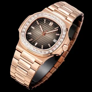 High-Quality Stainless Steel Watch Classic Elegance Water Resistant Men's Mechanical Wristwatch Rose Gold Business Casual Watch