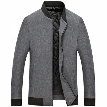 MLI For Men's Woolen Jacket Tweed Top Plus Cotton and Heavy Baseball Jacket