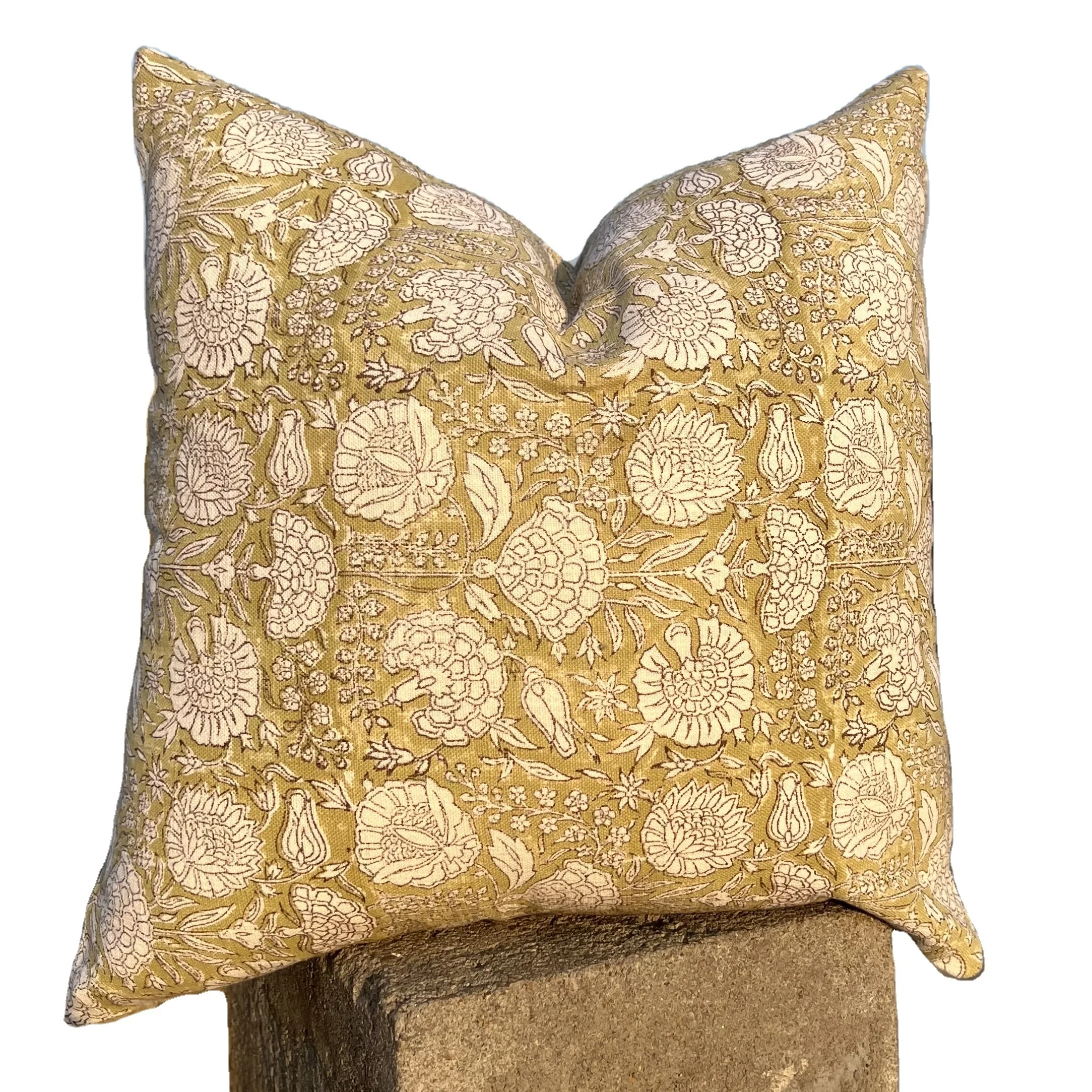 New Hand Floral Printed Wholesale Throw Pillow Cover Indian Cushion