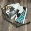 Turquoise & Black Checkered