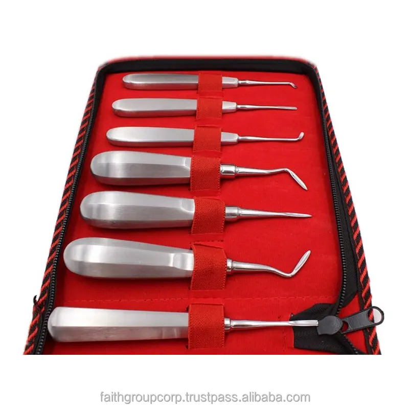 Stainless Steel Curved Root Lift Elevator 13 Pcs Set Dental Elevator