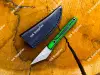 Stainless Steel & Green Black Wood