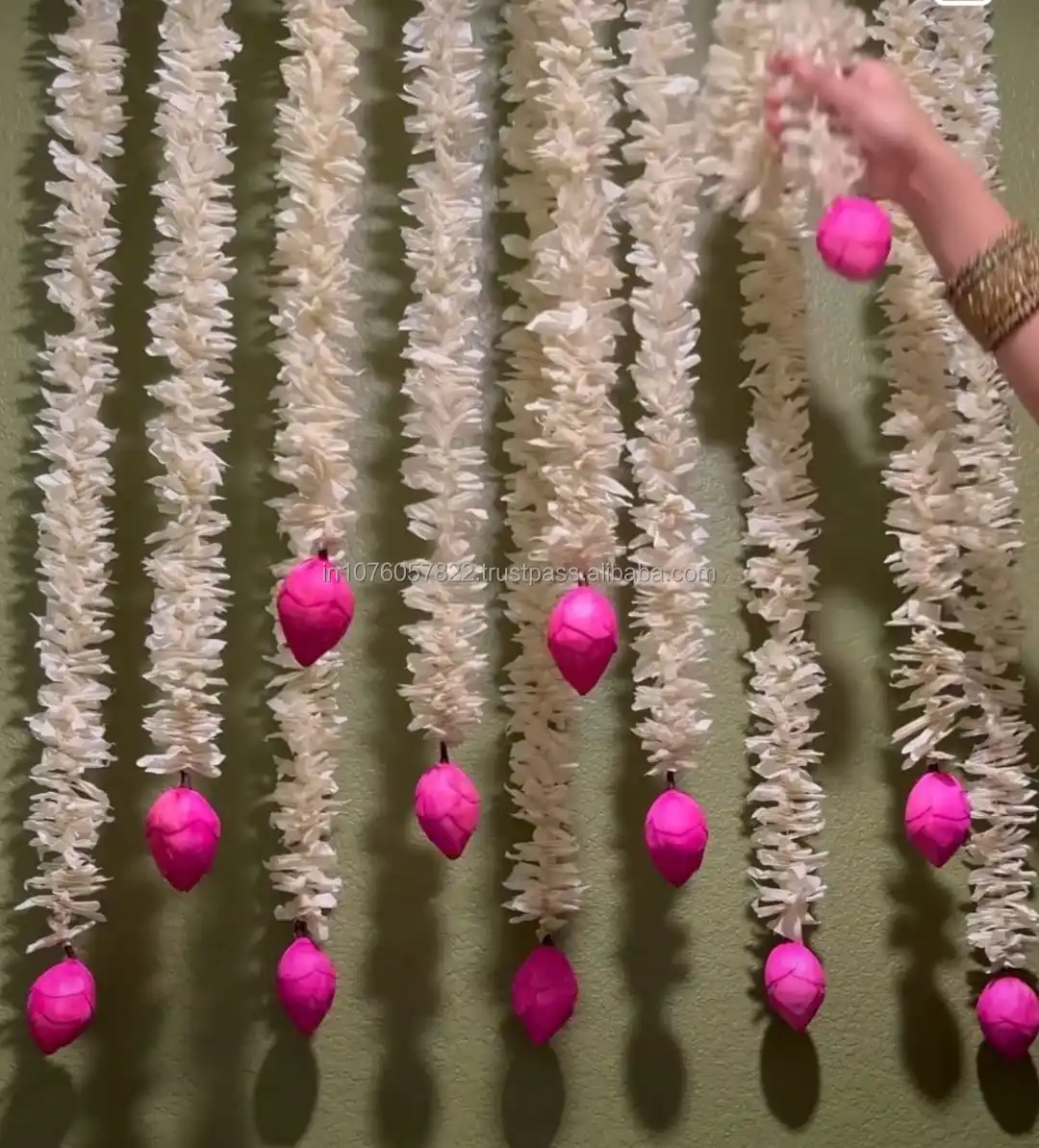 Artificial Jasmine Lotus Flower Garland String For Indian Wedding And