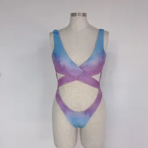 Hot Pick One Piece High Cut Swimsuit Crystal Sexy Tankinis High Leg High Waisted Bikini