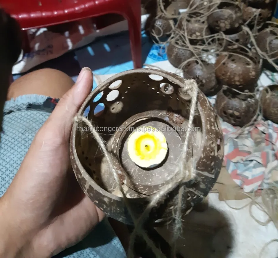 Лидер продаж, подсвечник ручной работы из кокосового ореха, чаши из кокосового ореха для подсвечника